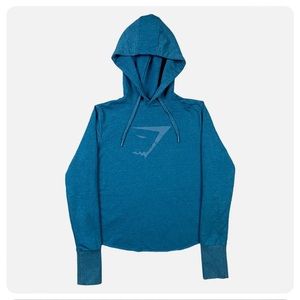 407 Gymshark Cropped Workout Yoga Hoodie with Criss Cross Open Back Women's L